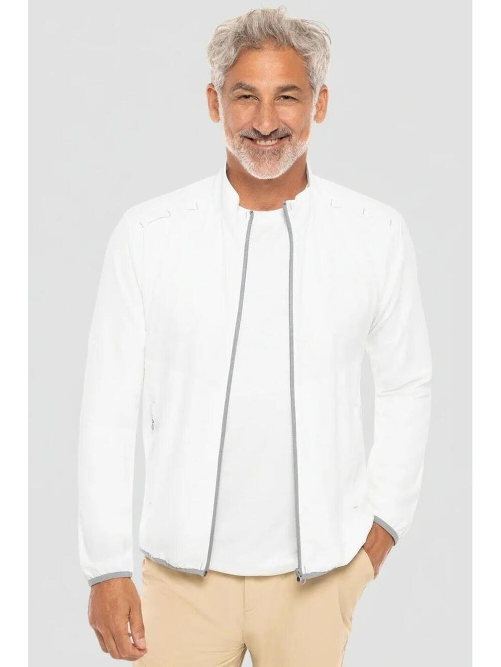 Coolibar Jacket Mens Size XL White Arcadian Packable Sunblock UPF 50 Lightweight